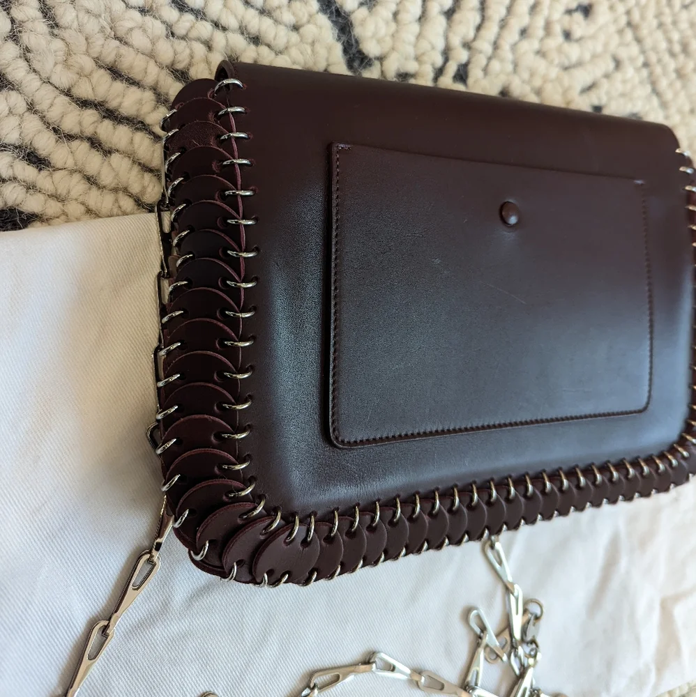 🌟Paco Rabanne "1969" Burgandy Leather Chain Bag - Picture 6 of 14